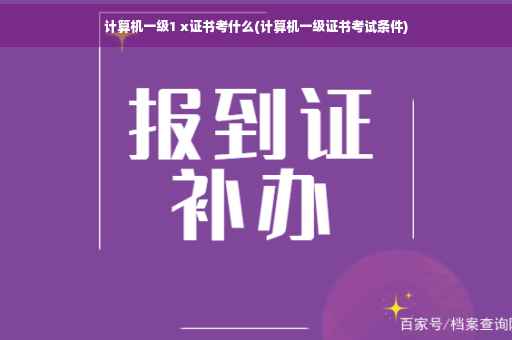 计算机一级1 x证书考什么(计算机一级证书考试条件)