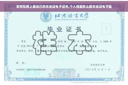 怎样在网上查自己的毕业证电子证书,个人档案怎么做毕业证电子版