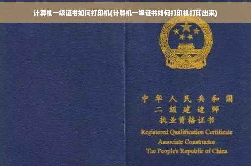 计算机一级证书如何打印机(计算机一级证书如何打印机打印出来)