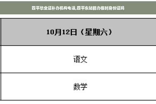 四平毕业证补办机构电话,四平东站能办临时身份证吗