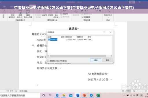 中专毕业证电子版图片怎么弄下来(中专毕业证电子版图片怎么弄下来的)