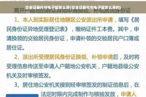 毕业证委托书电子版怎么弄(毕业证委托书电子版怎么弄的)