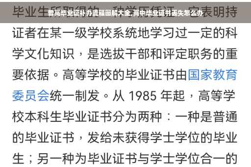 普高毕业证补办流程图解大全,高中毕业证书丢失怎么办