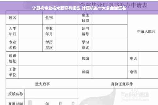 计算机专业技术职称有哪些,计算机类十大含金量证书