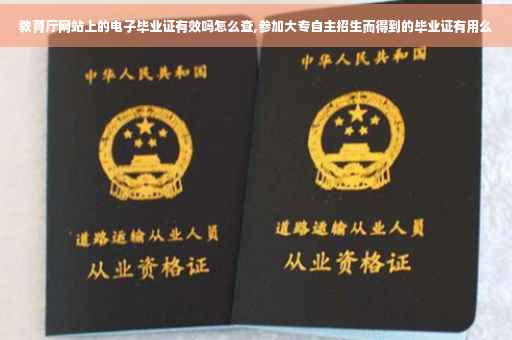 教育厅网站上的电子毕业证有效吗怎么查,参加大专自主招生而得到的毕业证有用么