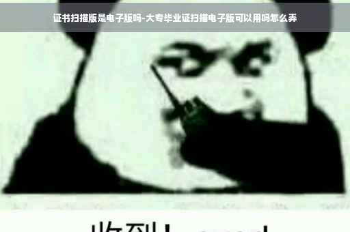 证书扫描版是电子版吗-大专毕业证扫描电子版可以用吗怎么弄