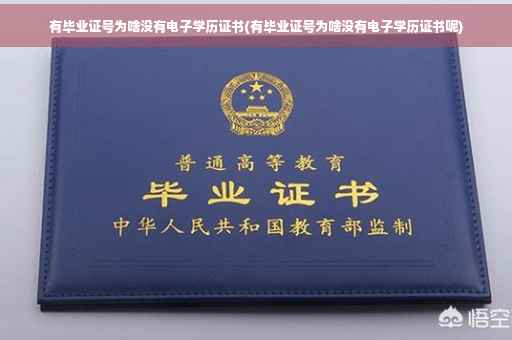 有毕业证号为啥没有电子学历证书(有毕业证号为啥没有电子学历证书呢)