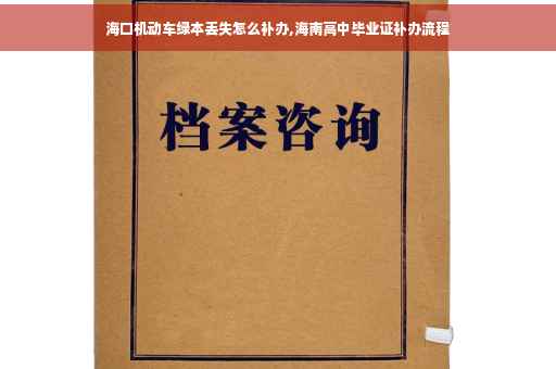 海口机动车绿本丢失怎么补办,海南高中毕业证补办流程