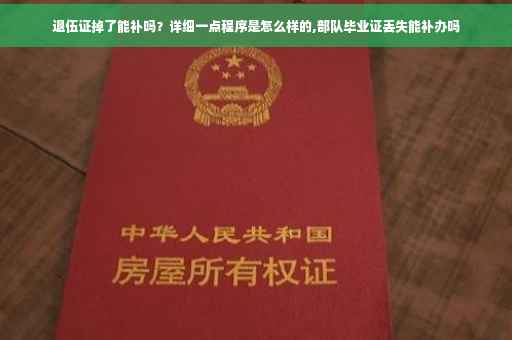 退伍证掉了能补吗？详细一点程序是怎么样的,部队毕业证丢失能补办吗
