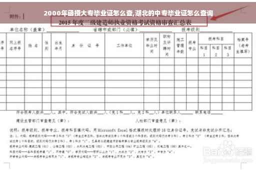 2000年函授大专毕业证怎么查,湖北的中专毕业证怎么查询