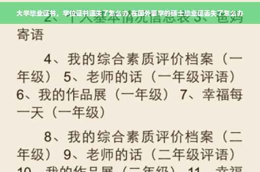 大学毕业证书，学位证书遗失了怎么办,在国外留学的硕士毕业证丢失了怎么办