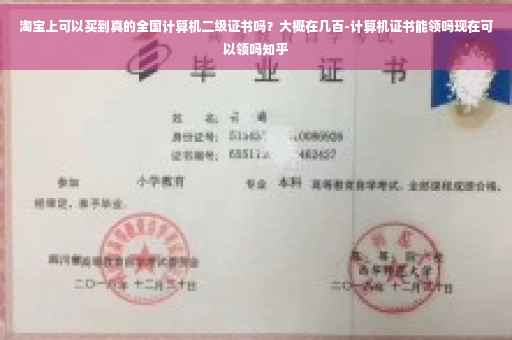 淘宝上可以买到真的全国计算机二级证书吗？大概在几百-计算机证书能领吗现在可以领吗知乎