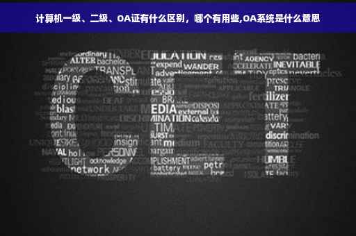 计算机一级、二级、OA证有什么区别，哪个有用些,OA系统是什么意思