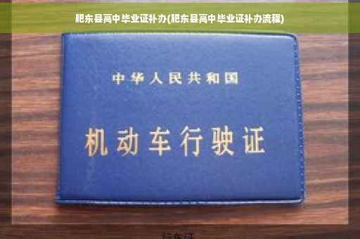 肥东县高中毕业证补办(肥东县高中毕业证补办流程)