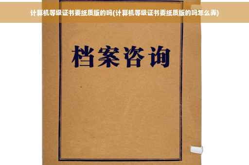 计算机等级证书要纸质版的吗(计算机等级证书要纸质版的吗怎么弄)