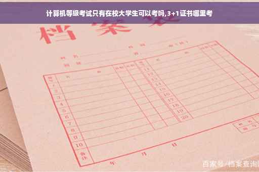 计算机等级考试只有在校大学生可以考吗,3+1证书哪里考