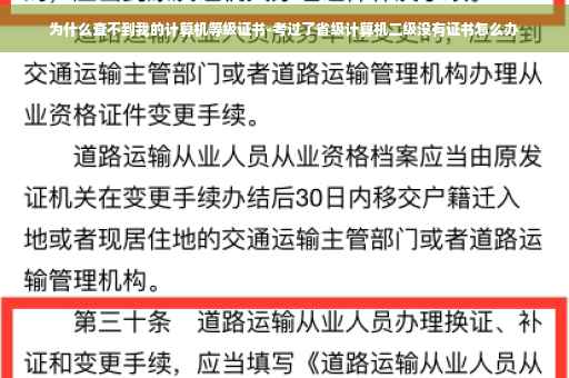 为什么查不到我的计算机等级证书-考过了省级计算机二级没有证书怎么办