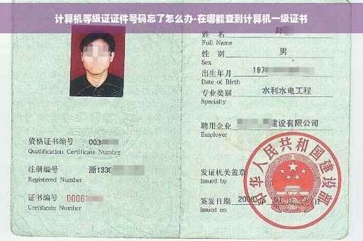 计算机等级证证件号码忘了怎么办-在哪能查到计算机一级证书