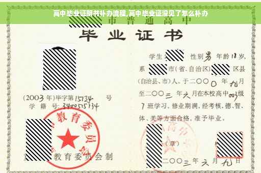 高中毕业证明书补办流程,高中毕业证没见了怎么补办