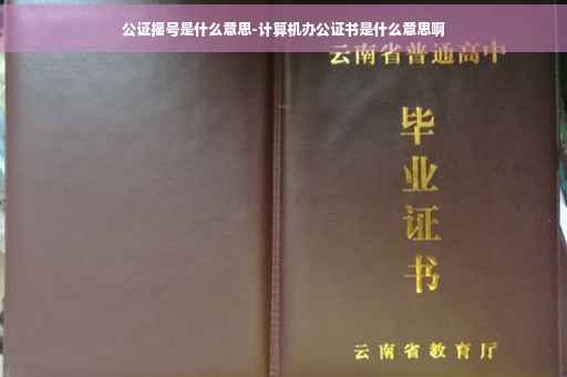 公证摇号是什么意思-计算机办公证书是什么意思啊
