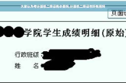 大家认为考计算机二级证有必要吗,计算机二级证书好有用吗