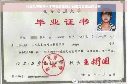 计算机等级与水平考试的差别,it运维含金量高的证书