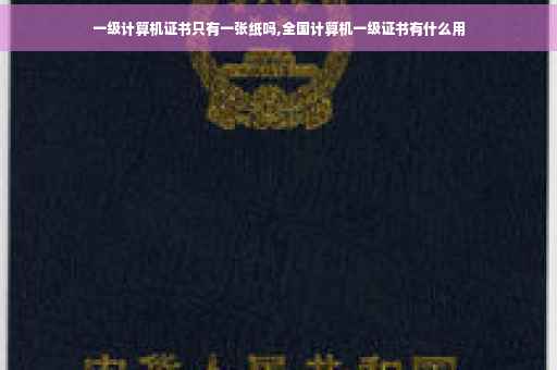 一级计算机证书只有一张纸吗,全国计算机一级证书有什么用