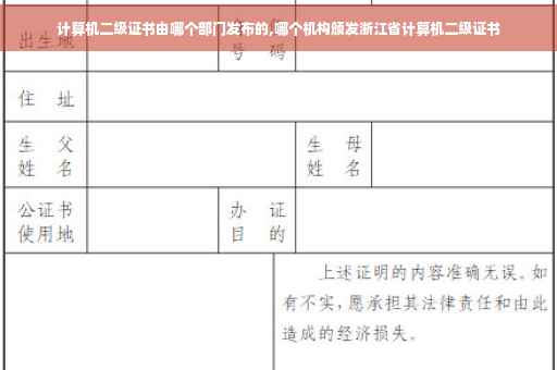 计算机二级证书由哪个部门发布的,哪个机构颁发浙江省计算机二级证书