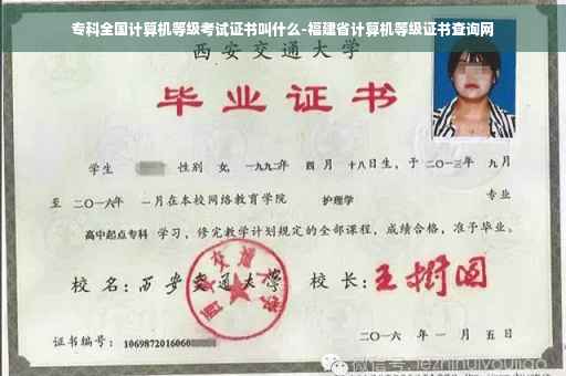 专科全国计算机等级考试证书叫什么-福建省计算机等级证书查询网