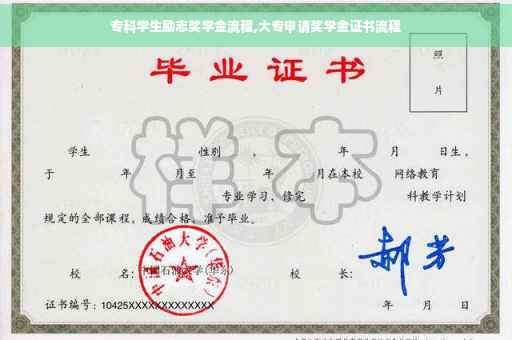 专科学生励志奖学金流程,大专申请奖学金证书流程