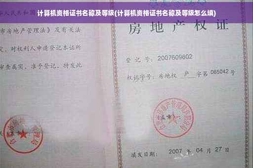 计算机资格证书名称及等级(计算机资格证书名称及等级怎么填)
