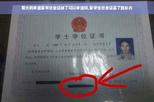 意大利申请留学毕业证掉了可以申请吗,留学生毕业证丢了能补办