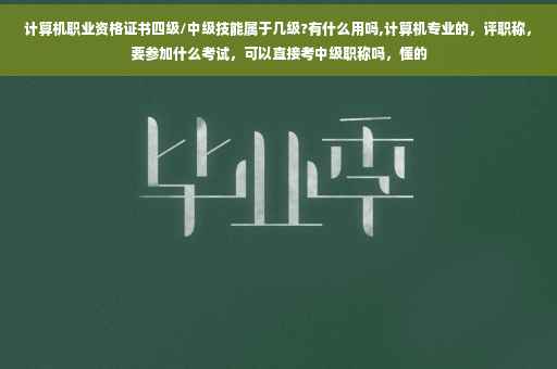 计算机职业资格证书四级/中级技能属于几级?有什么用吗,计算机专业的，评职称，要参加什么考试，可以直接考中级职称吗，懂的
