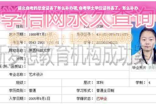湖北自考的毕业证丢了怎么补办呢,自考学士学位证书丢了，怎么补办