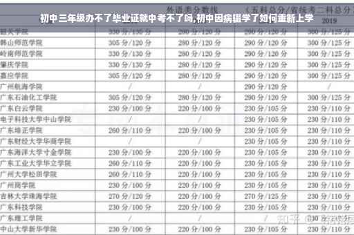 初中三年级办不了毕业证就中考不了吗,初中因病辍学了如何重新上学