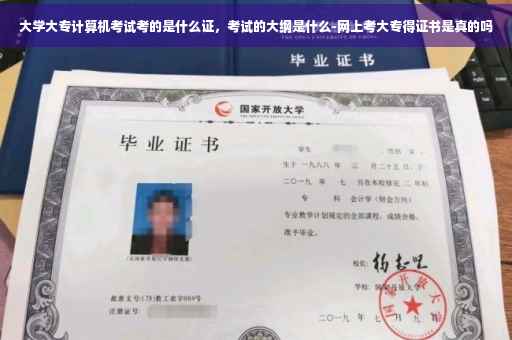 大学大专计算机考试考的是什么证，考试的大纲是什么-网上考大专得证书是真的吗