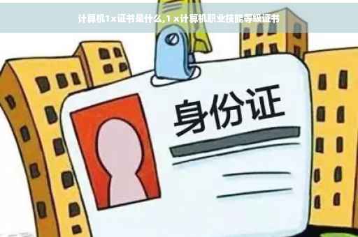 计算机1x证书是什么,1 x计算机职业技能等级证书