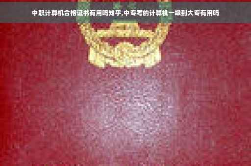 中职计算机合格证书有用吗知乎,中专考的计算机一级到大专有用吗