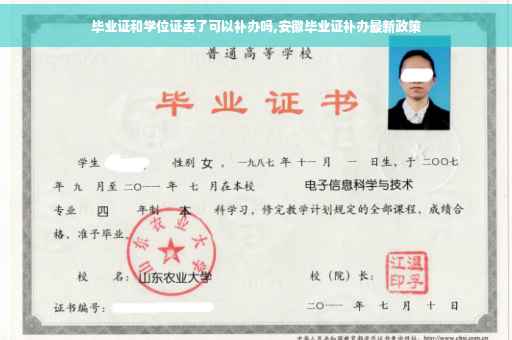 毕业证和学位证丢了可以补办吗,安徽毕业证补办最新政策