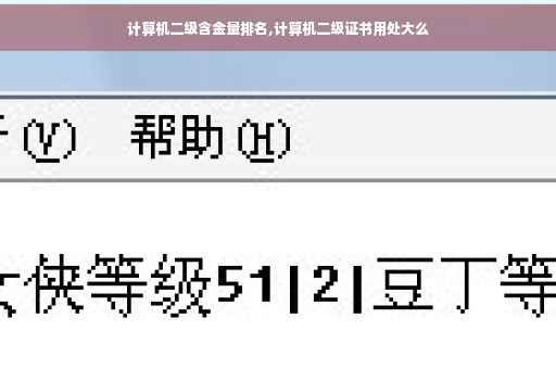 计算机二级含金量排名,计算机二级证书用处大么