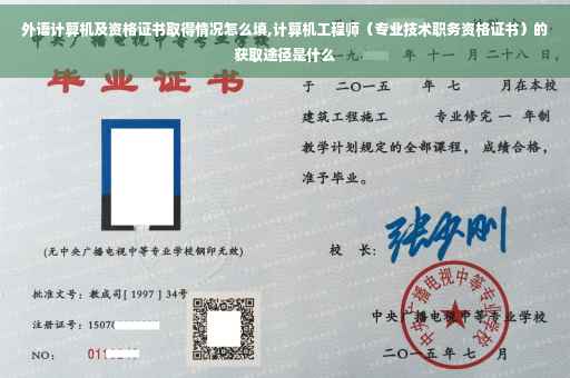 外语计算机及资格证书取得情况怎么填,计算机工程师（专业技术职务资格证书）的获取途径是什么