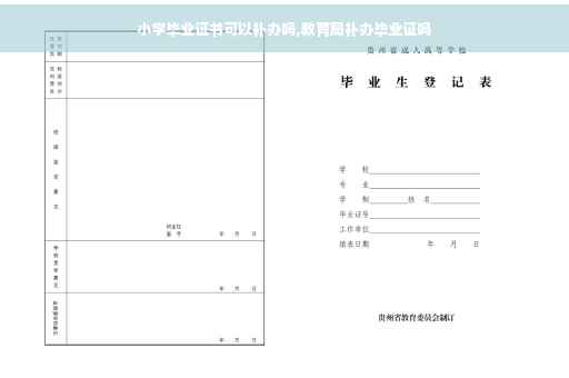小学毕业证书可以补办吗,教育局补办毕业证吗