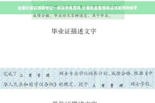 全国计算机等级考试一级证书有用吗,计算机全国等级证书要用吗知乎