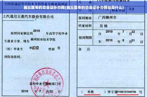 商丘医专的毕业证补办网(商丘医专的毕业证补办网址是什么)