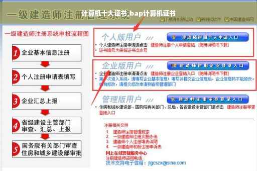 计算机十大证书,bap计算机证书
