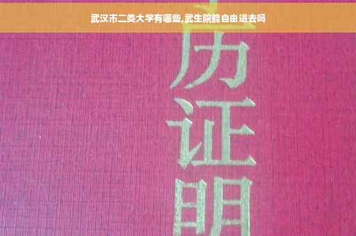 武汉市二类大学有哪些,武生院能自由进去吗