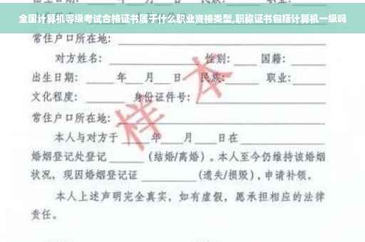 全国计算机等级考试合格证书属于什么职业资格类型,职称证书包括计算机一级吗