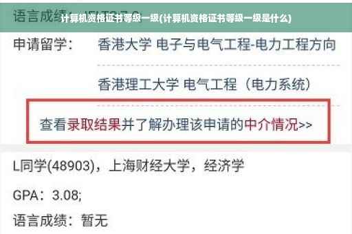 计算机资格证书等级一级(计算机资格证书等级一级是什么)