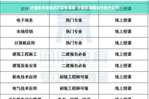 计算机专业技术职称有哪些-计算机课程证书有什么用