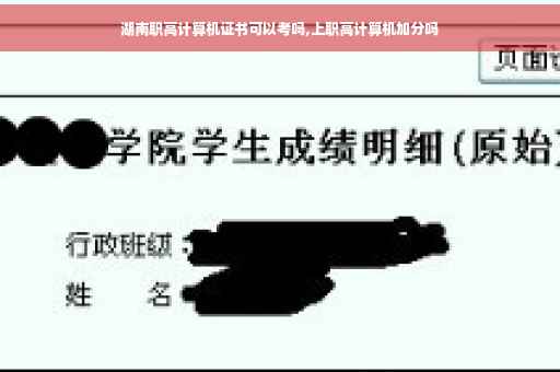 湖南职高计算机证书可以考吗,上职高计算机加分吗
